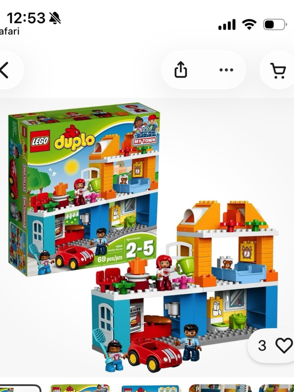 Lego Duplo My Town FAMILY HOUSE
10835 w/ Mom, Dad & Child 2017 pre owned